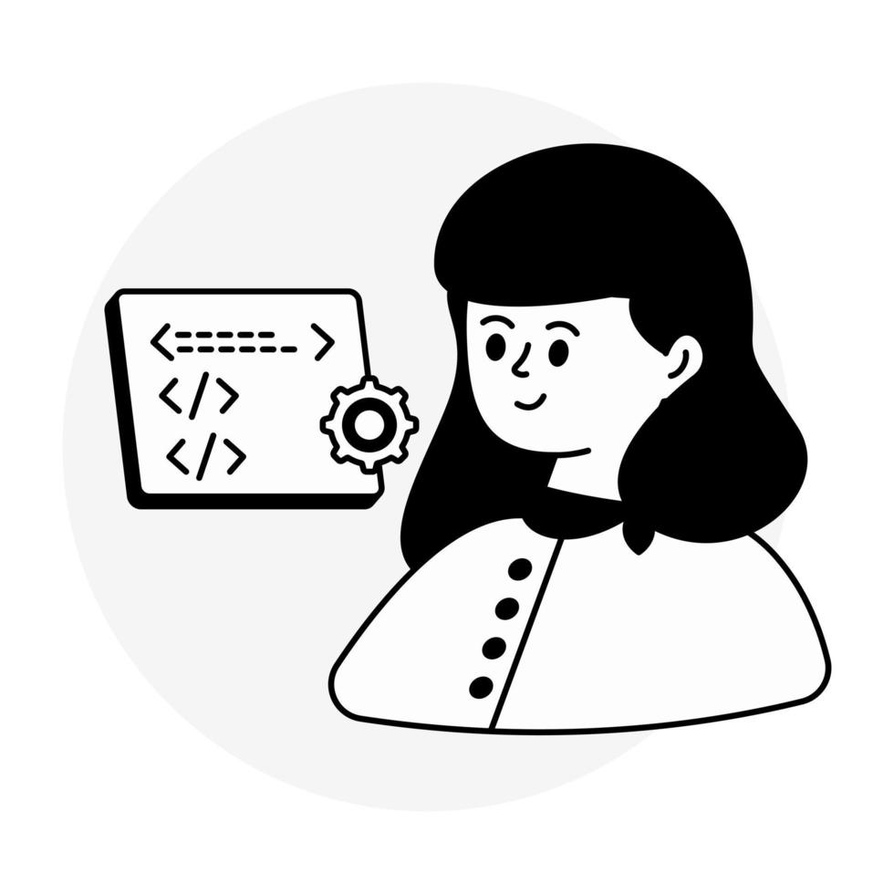 icône de conception unique de programmeur web vecteur