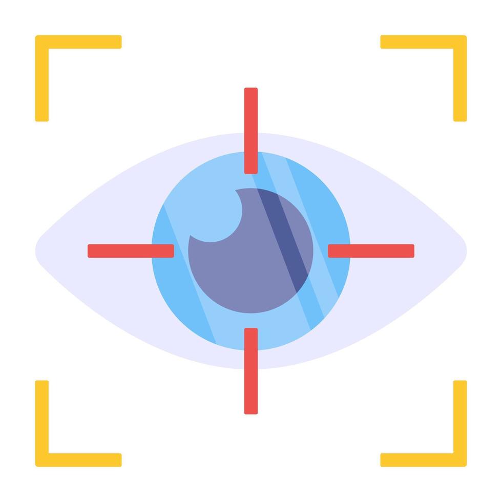 une icône de conception colorée de la reconnaissance de l'iris vecteur