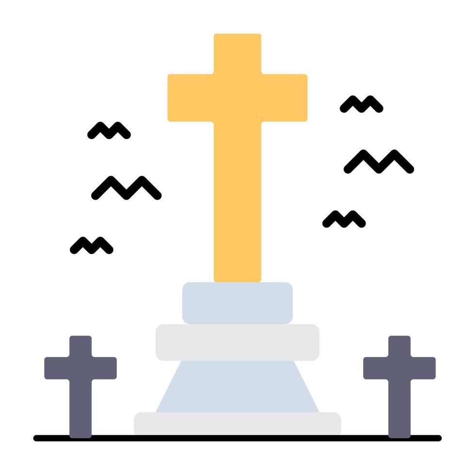 une icône de téléchargement premium de cimetières vecteur