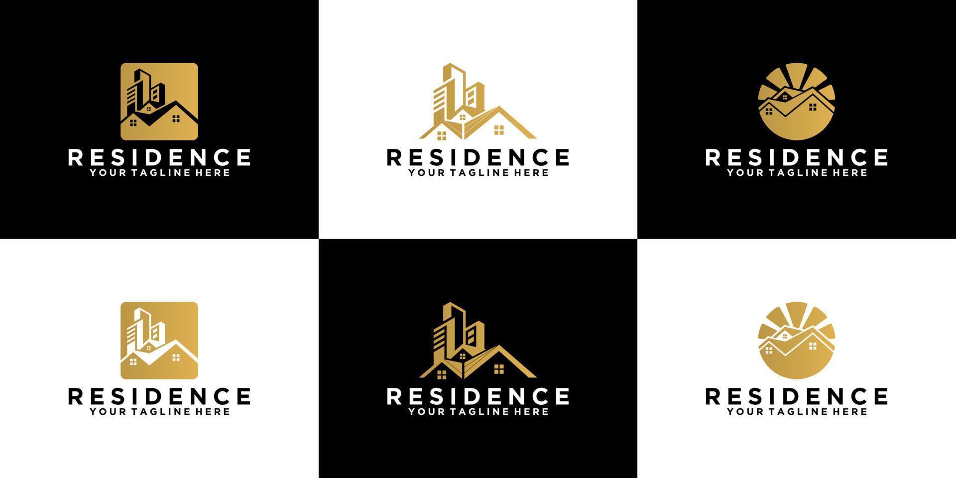 logo collection résidence urbaine design abstrait géométrique vecteur