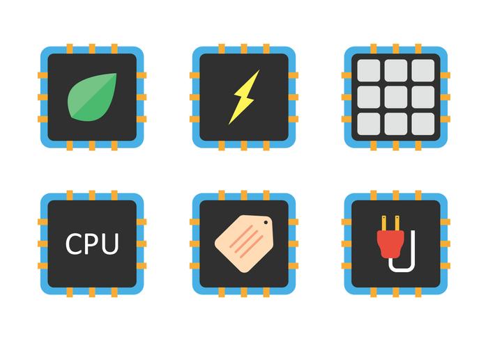 Ensemble d'icônes CPU vecteur