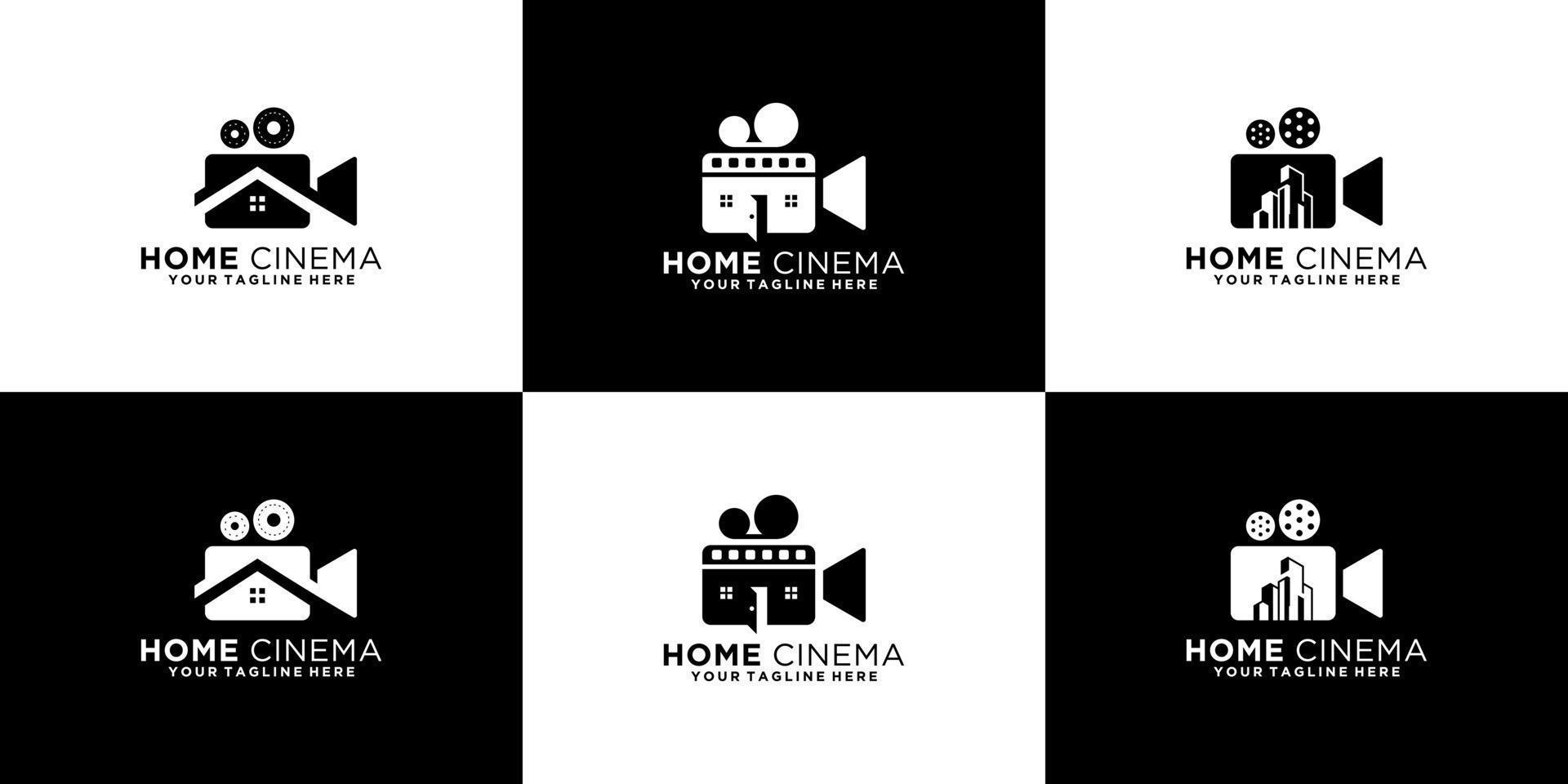 collection de logos créatifs de films vidéo de cinéma vecteur