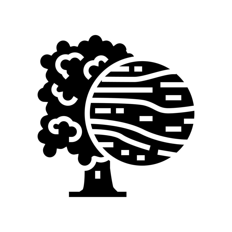 illustration vectorielle d'icône de glyphe de bois de chêne vecteur
