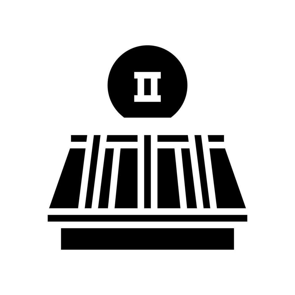 deuxième étape de l'illustration vectorielle de l'icône du glyphe de remplacement du toit vecteur