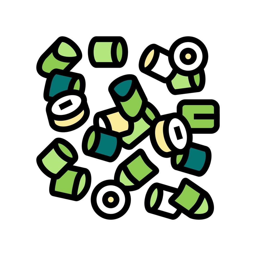 morceau coupé oignon vert couleur icône illustration vectorielle vecteur