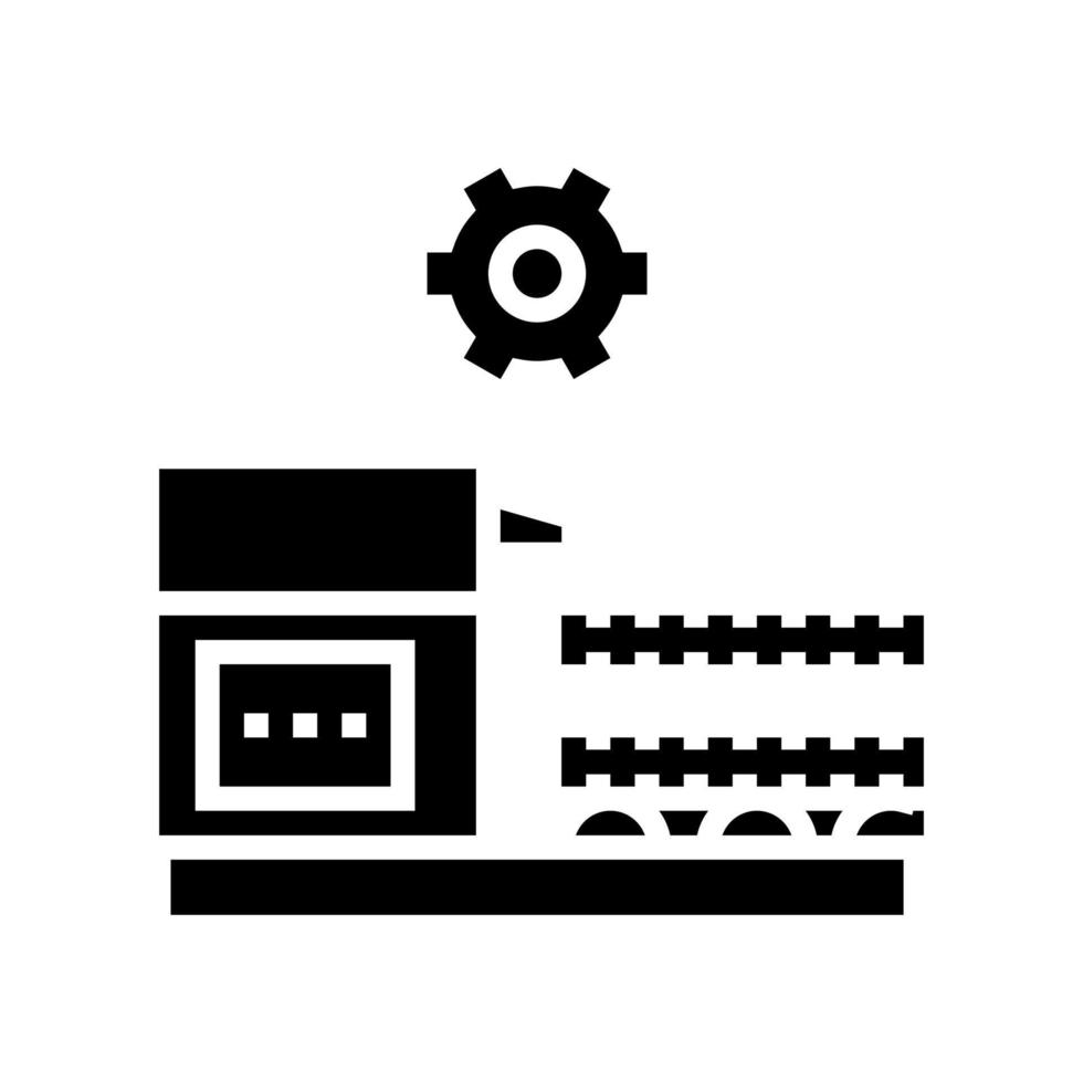 illustration vectorielle d'icône de glyphe de barres d'armature de production vecteur