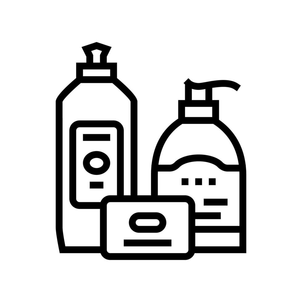 bain de savon liquide chimique ligne icône illustration vectorielle vecteur