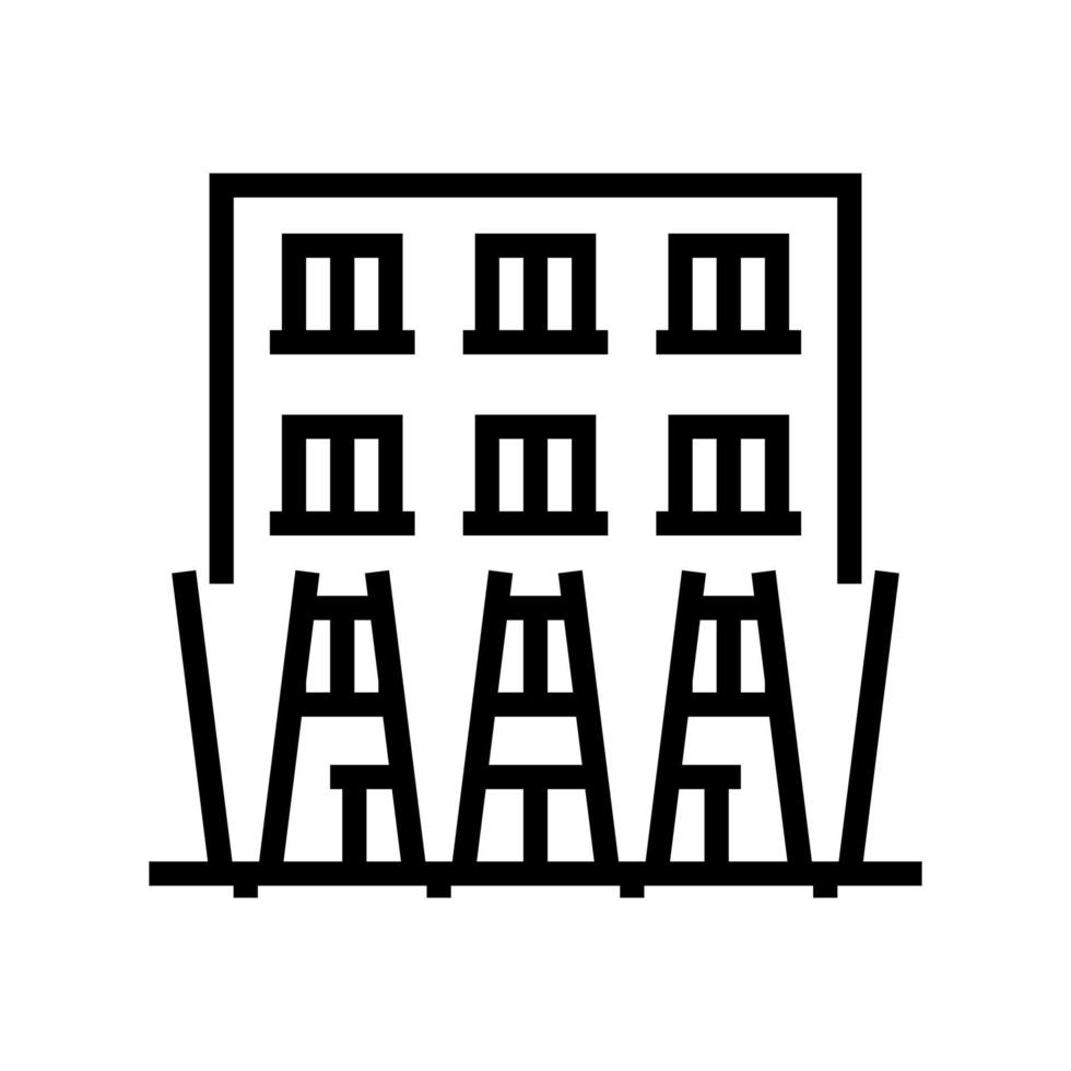bâtiment éclairage ligne icône illustration vectorielle vecteur