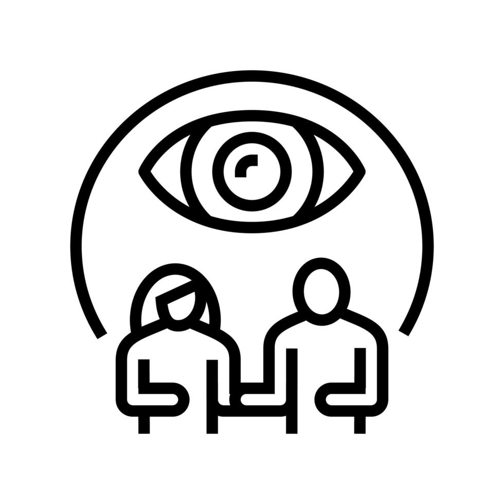 illustration vectorielle de l'icône de la ligne de surveillance conjugale vecteur