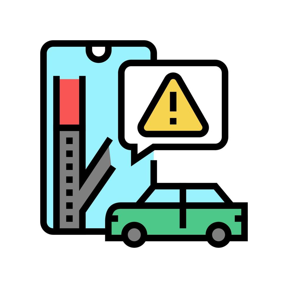 route fermée avertissement couleur icône illustration vectorielle vecteur
