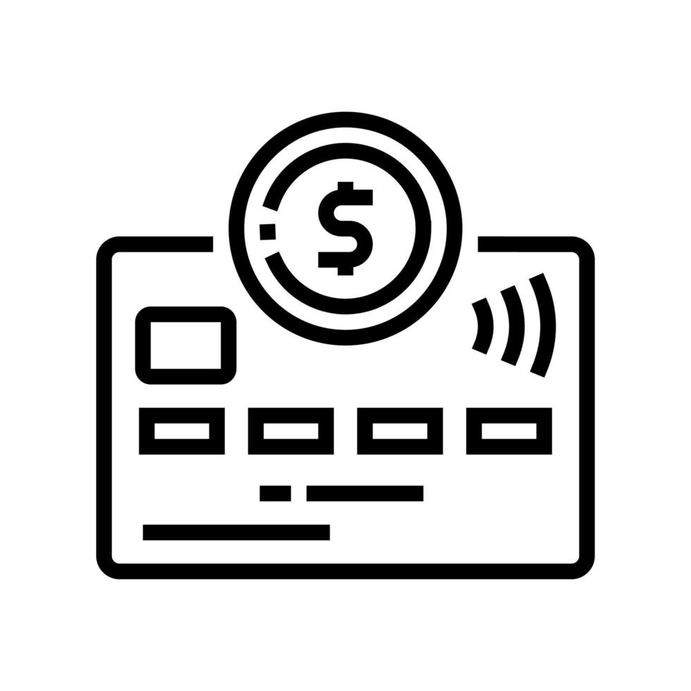 L'icône de la ligne de carte de débit de l'argent électronique vector illustration