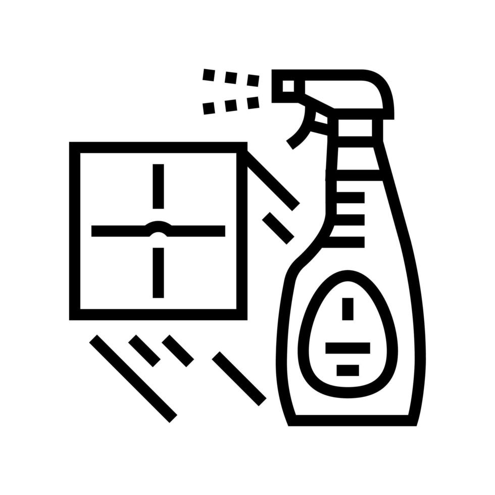 pulvérisateur pour nettoyer l'illustration vectorielle de l'icône de la ligne de carreaux vecteur