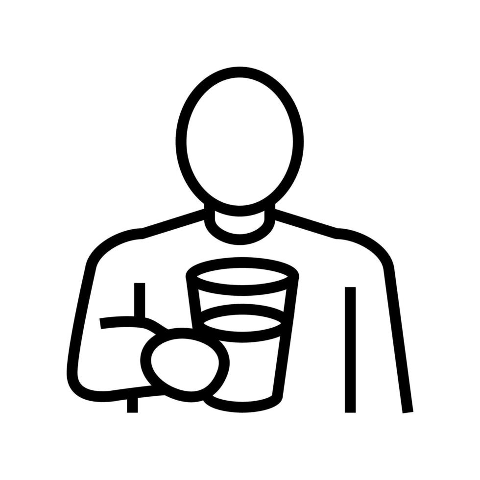 boire de l'eau, illustration vectorielle de l'icône de la ligne de soif vecteur