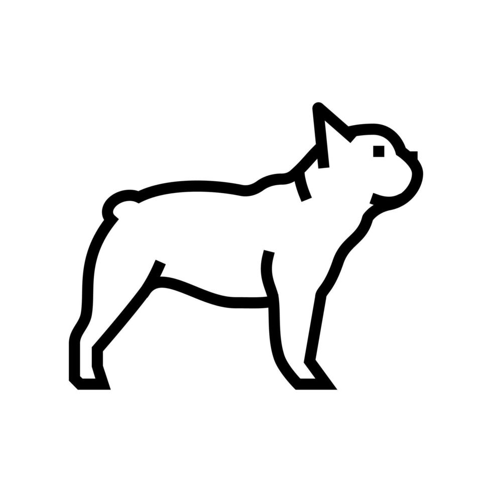 bouledogue français chien ligne icône illustration vectorielle vecteur