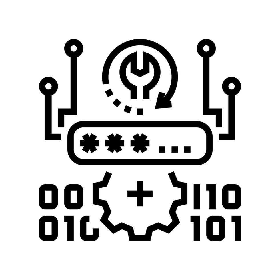 illustration vectorielle de l'icône de la ligne de récupération de mot de passe vecteur