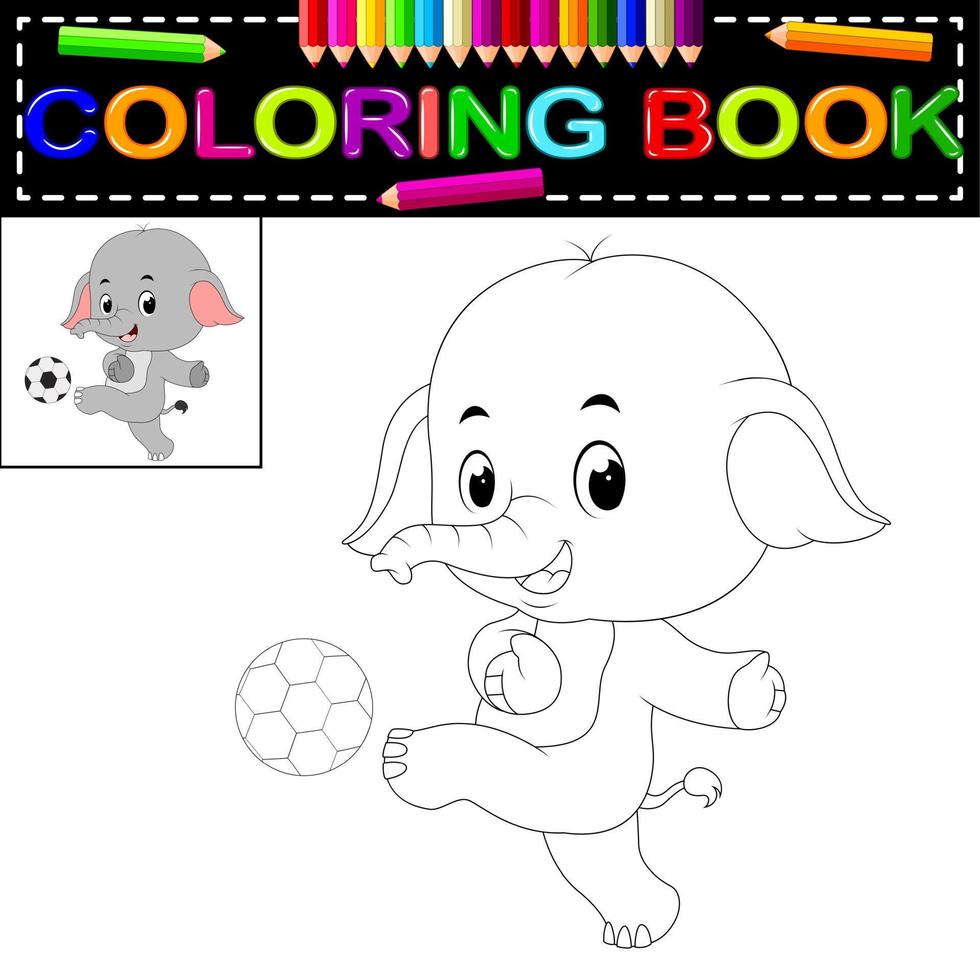 livre de coloriage d'éléphant vecteur