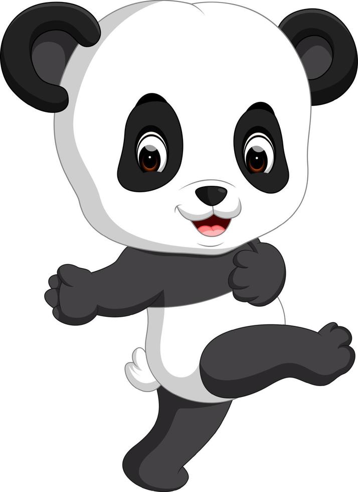 joli bébé panda drôle vecteur