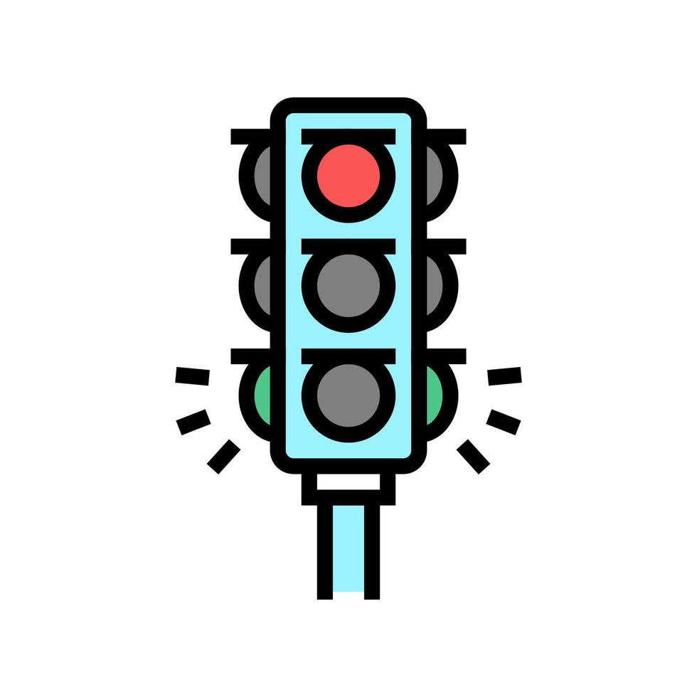 illustration vectorielle d'icône de couleur de feu de circulation vecteur