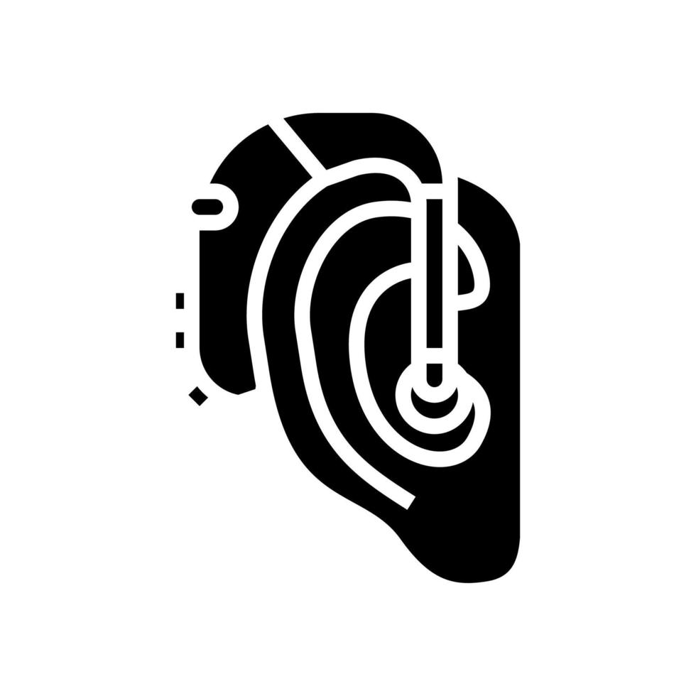 aides auditives glyphe icône illustration vectorielle vecteur
