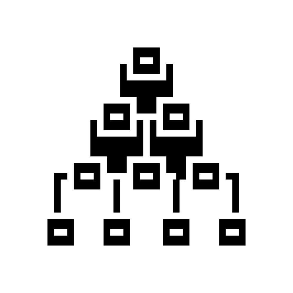 diagramme hiérarchique icône glyphe illustration vectorielle vecteur