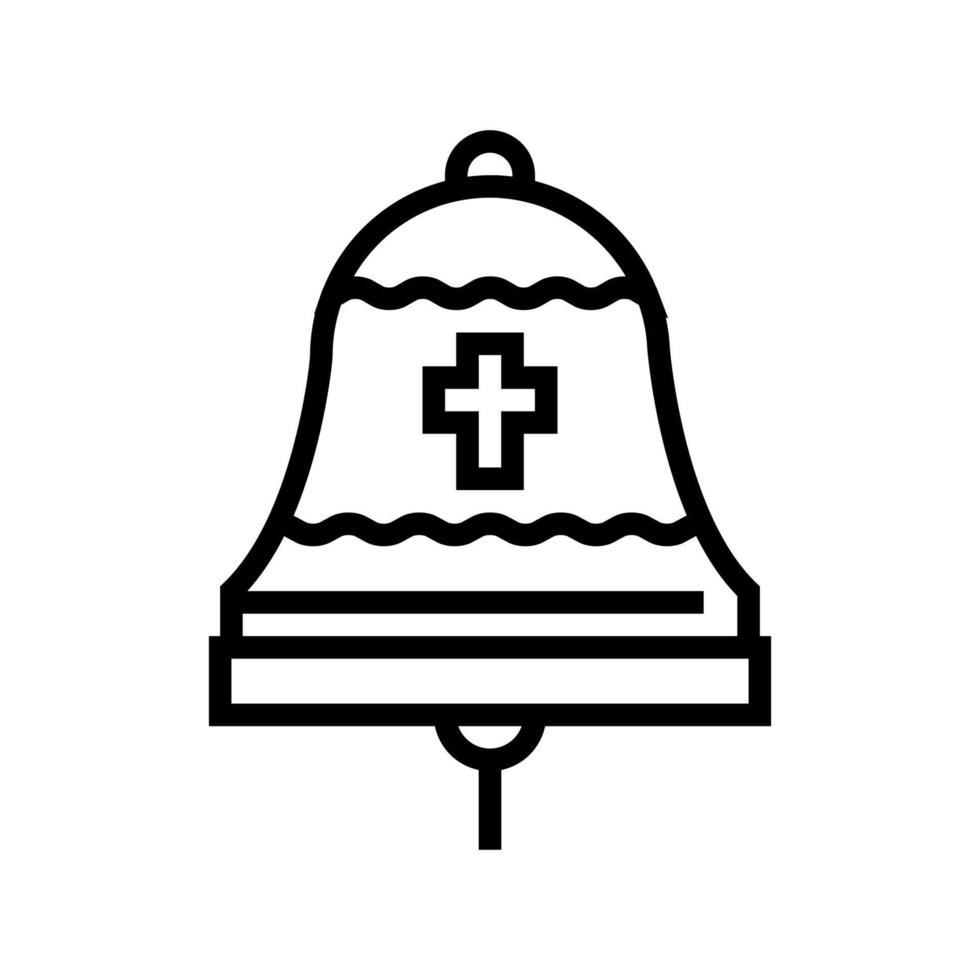 illustration vectorielle de l'icône de la ligne du christianisme de la cloche vecteur