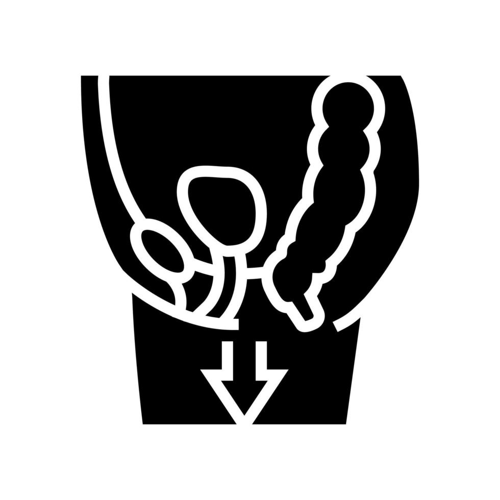 illustration vectorielle de l'icône de la ligne de la maladie du prolapsus des organes vecteur