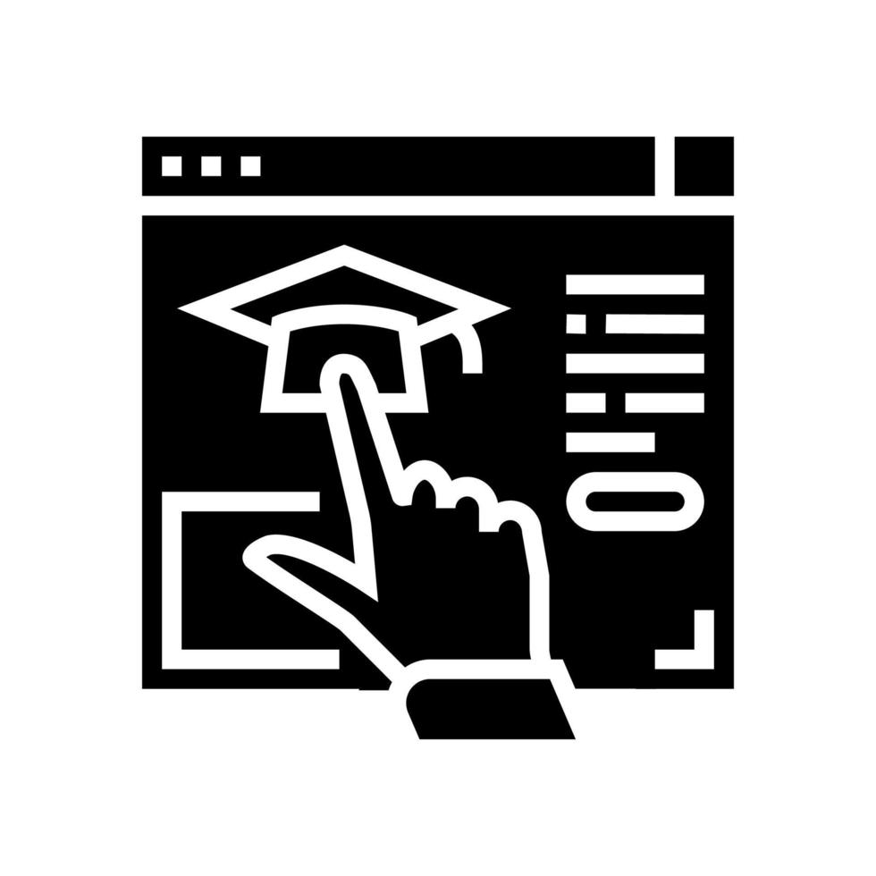 lien vers l'illustration vectorielle de l'icône du glyphe des ressources de l'enseignement supérieur vecteur