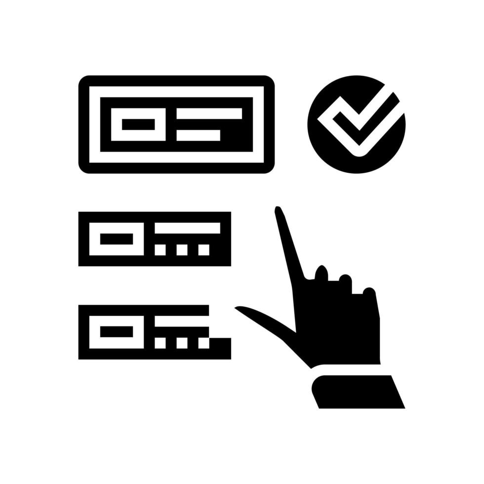 illustration vectorielle d'icône de glyphe de qualité de choix vecteur