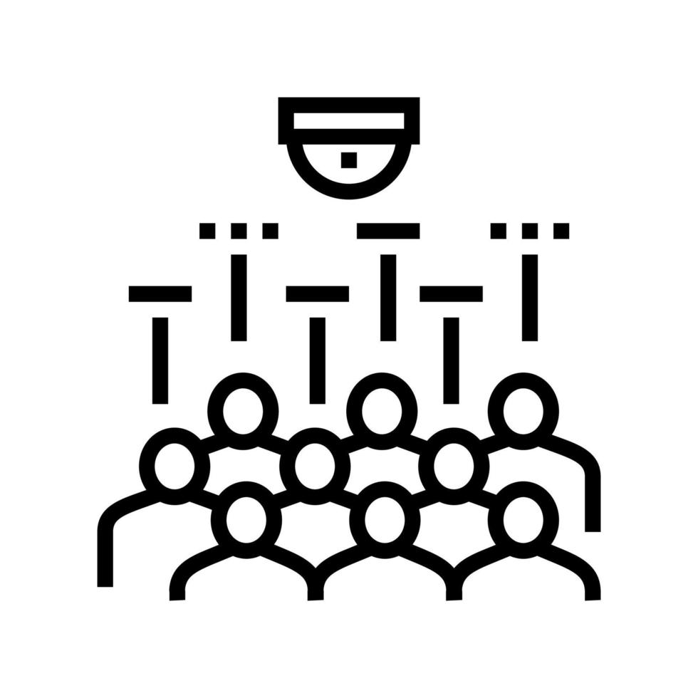 illustration vectorielle de l'icône de la ligne de la technologie d'identification des personnes vecteur