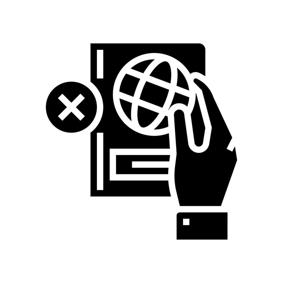 passeport perdu document réfugié glyphe icône illustration vectorielle vecteur