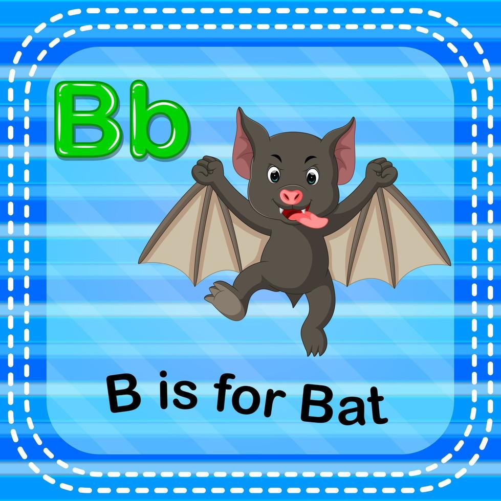 flashcard lettre b est pour chauve-souris vecteur