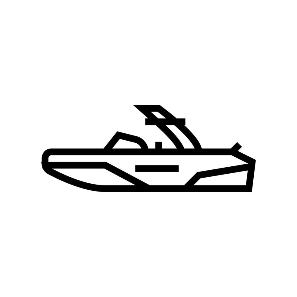 Illustration vectorielle de l'icône de la ligne de bateau de ski wakeboard vecteur