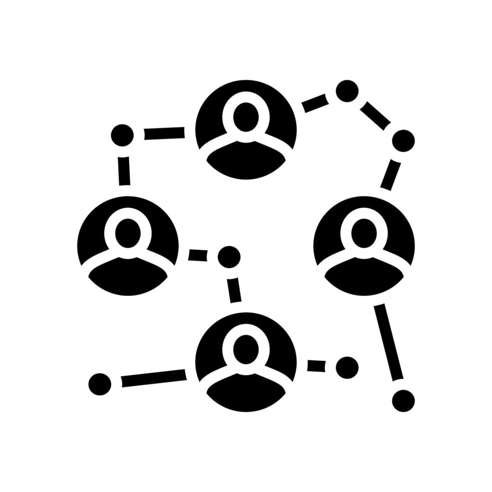 chaîne d'hommes d'affaires actionnaires glyphe icône illustration vectorielle vecteur