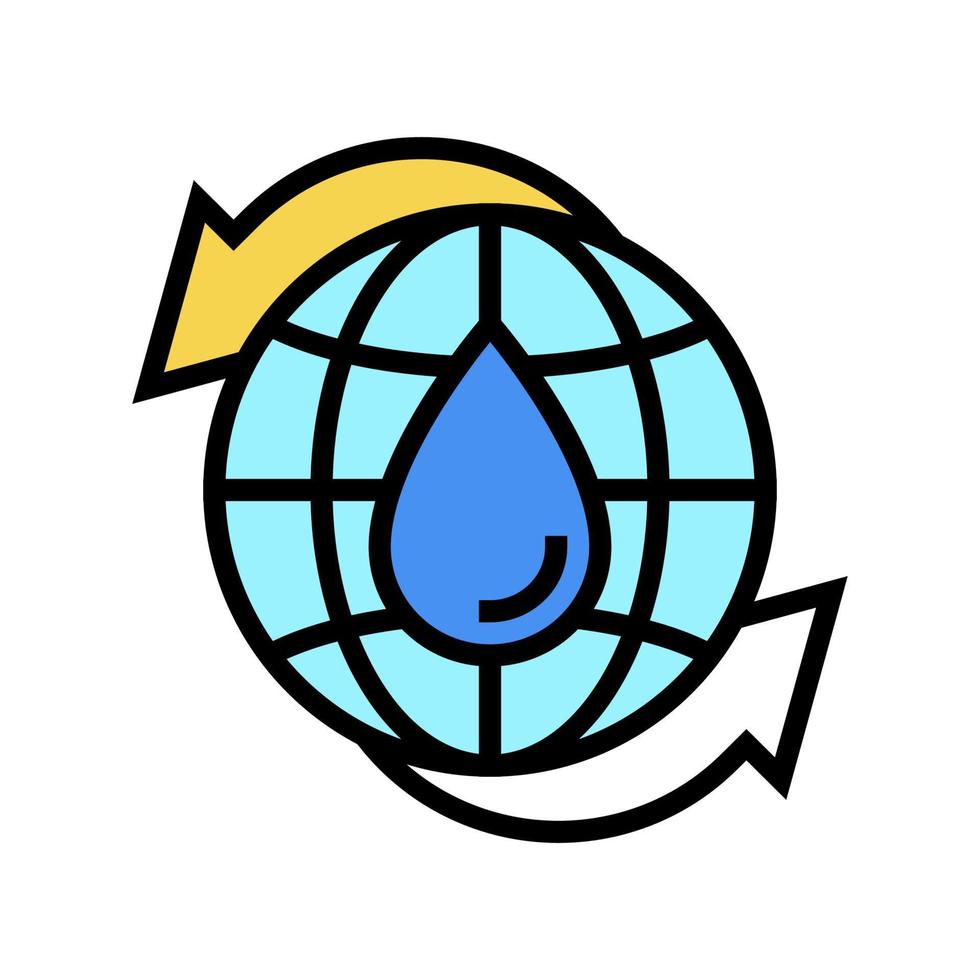 renouvellement de l'illustration vectorielle de l'icône de couleur de l'eau vecteur