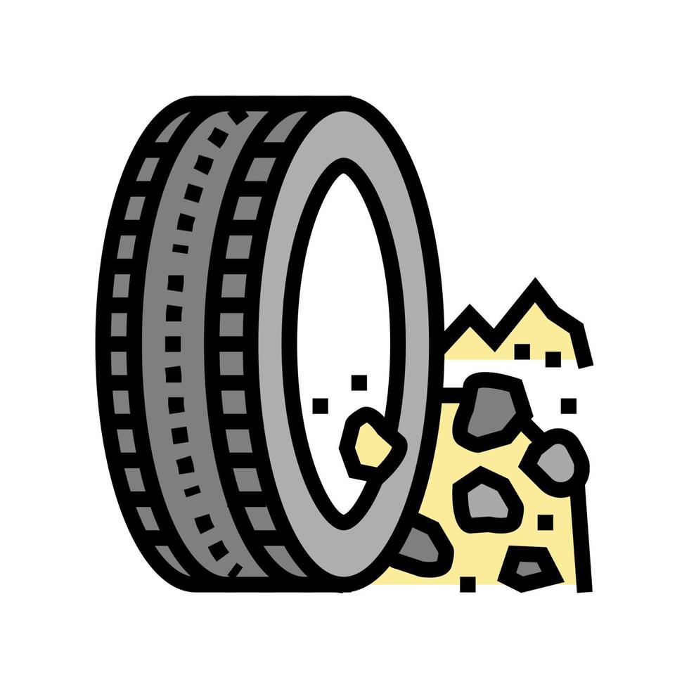 illustration vectorielle d'icône de couleur de pneus de terrain vecteur