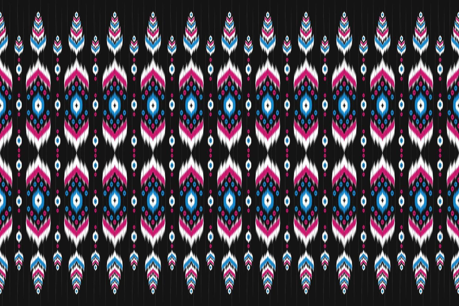 tapis motif ethnique art. modèle sans couture ikat en tribal. style américain, mexicain. conception pour le fond, papier peint, illustration vectorielle, tissu, vêtements, tapis, textile, batik, broderie. vecteur