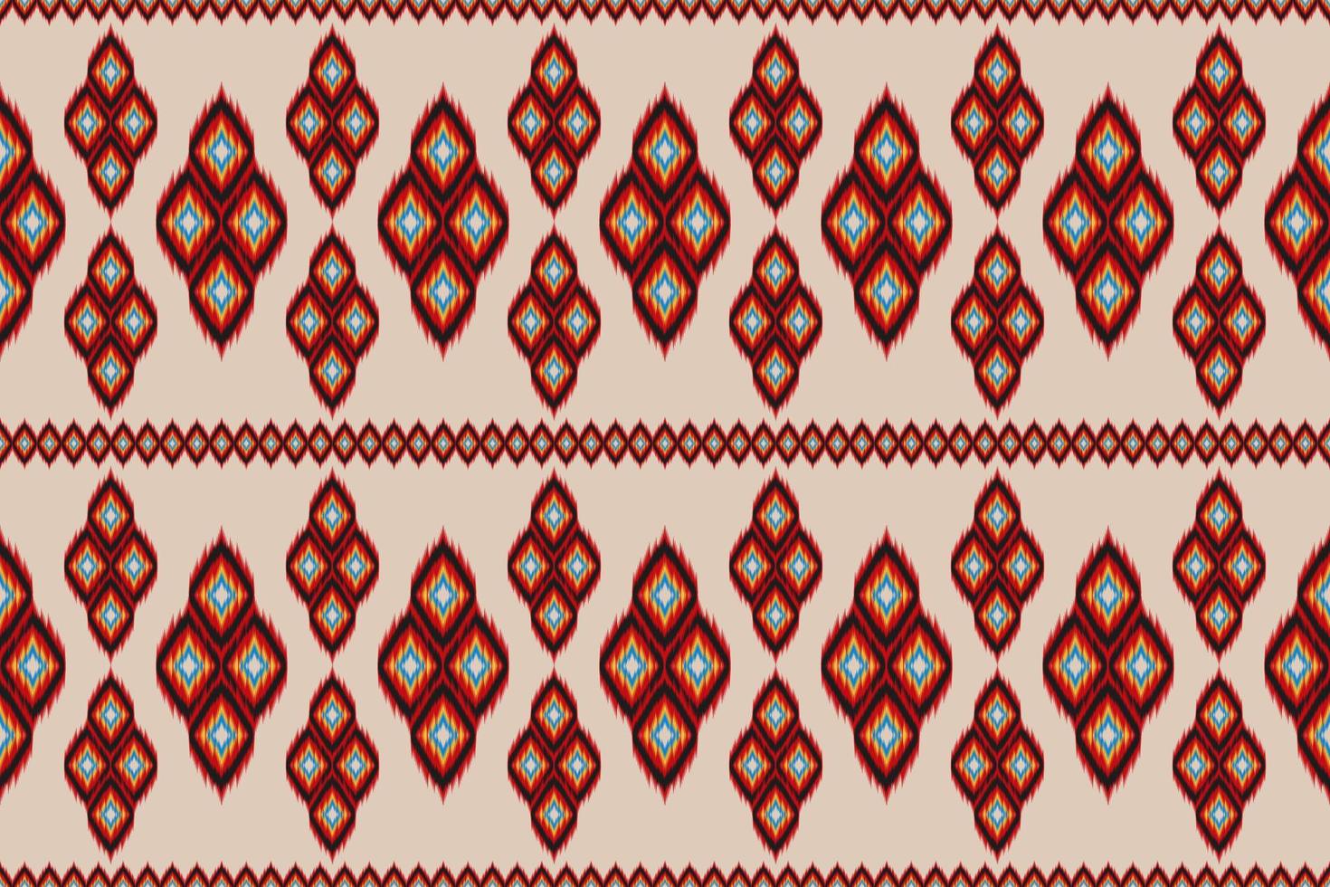 tapis motif ethnique art. modèle sans couture ikat en tribal. style américain, mexicain. conception pour le fond, papier peint, illustration vectorielle, tissu, vêtements, tapis, textile, batik, broderie. vecteur
