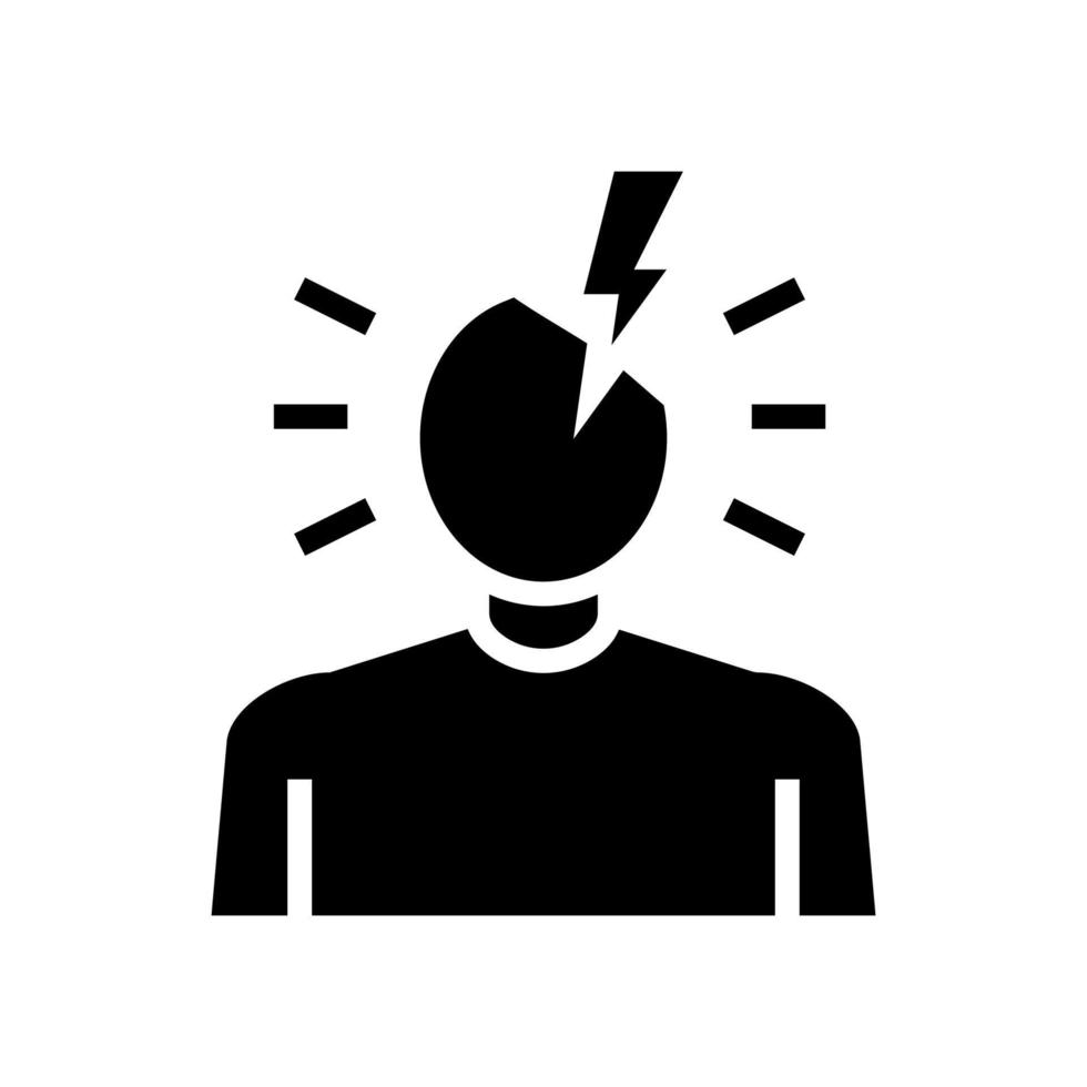illustration vectorielle de l'icône du glyphe des symptômes de la maladie des maux de tête vecteur