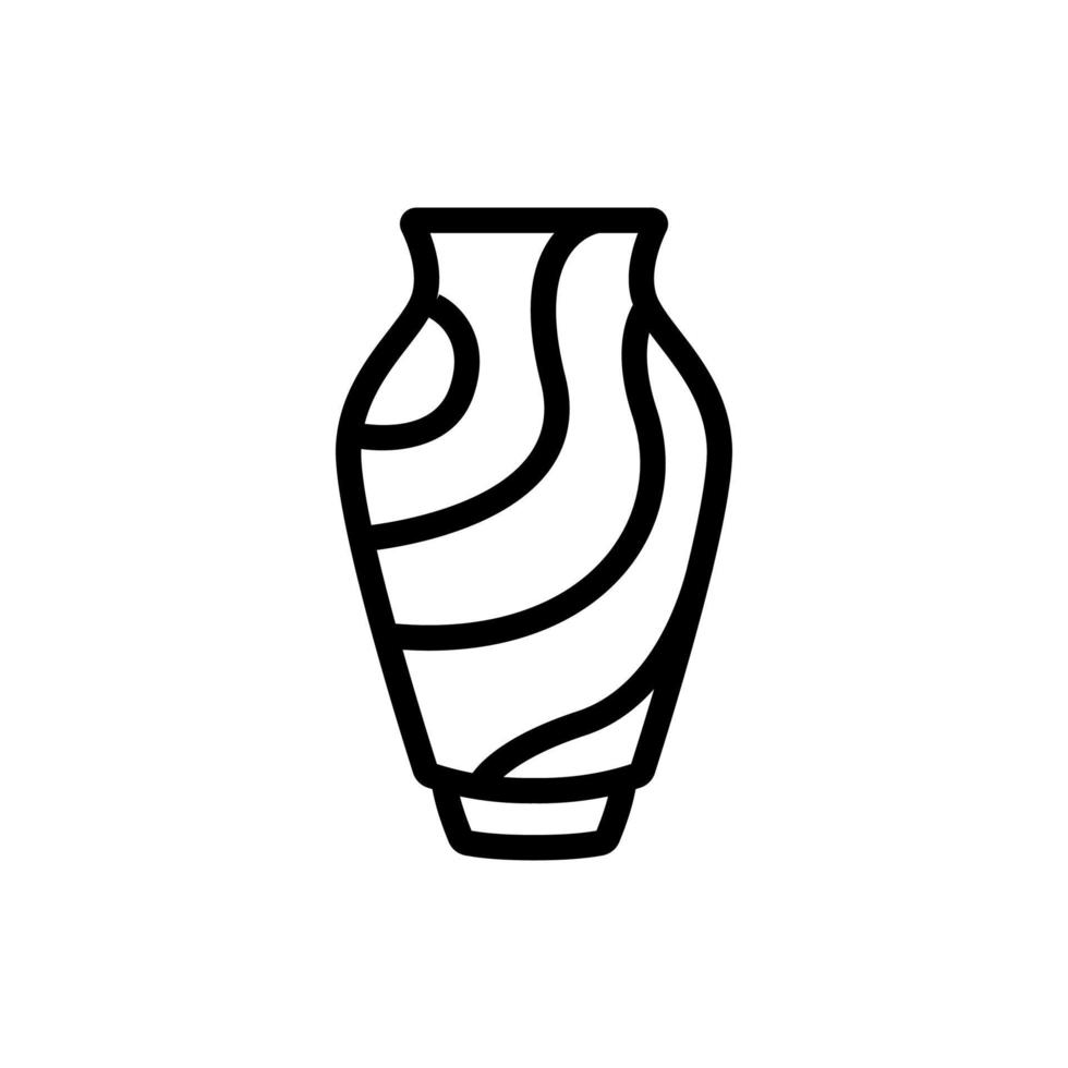 illustration de contour vectoriel icône vase à fleurs en spirale