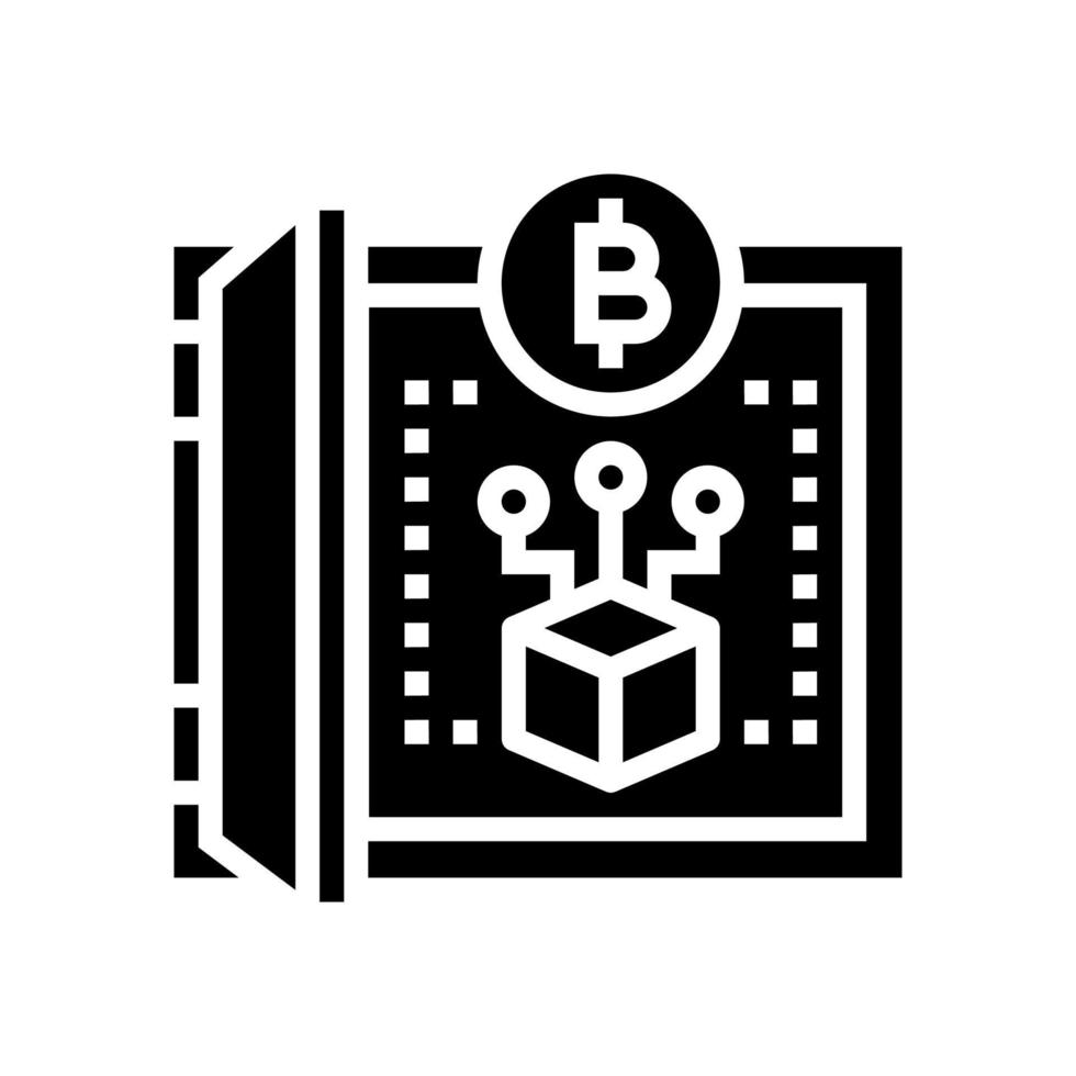 illustration vectorielle d'icône de glyphe de service de stockage de crypto-monnaie vecteur