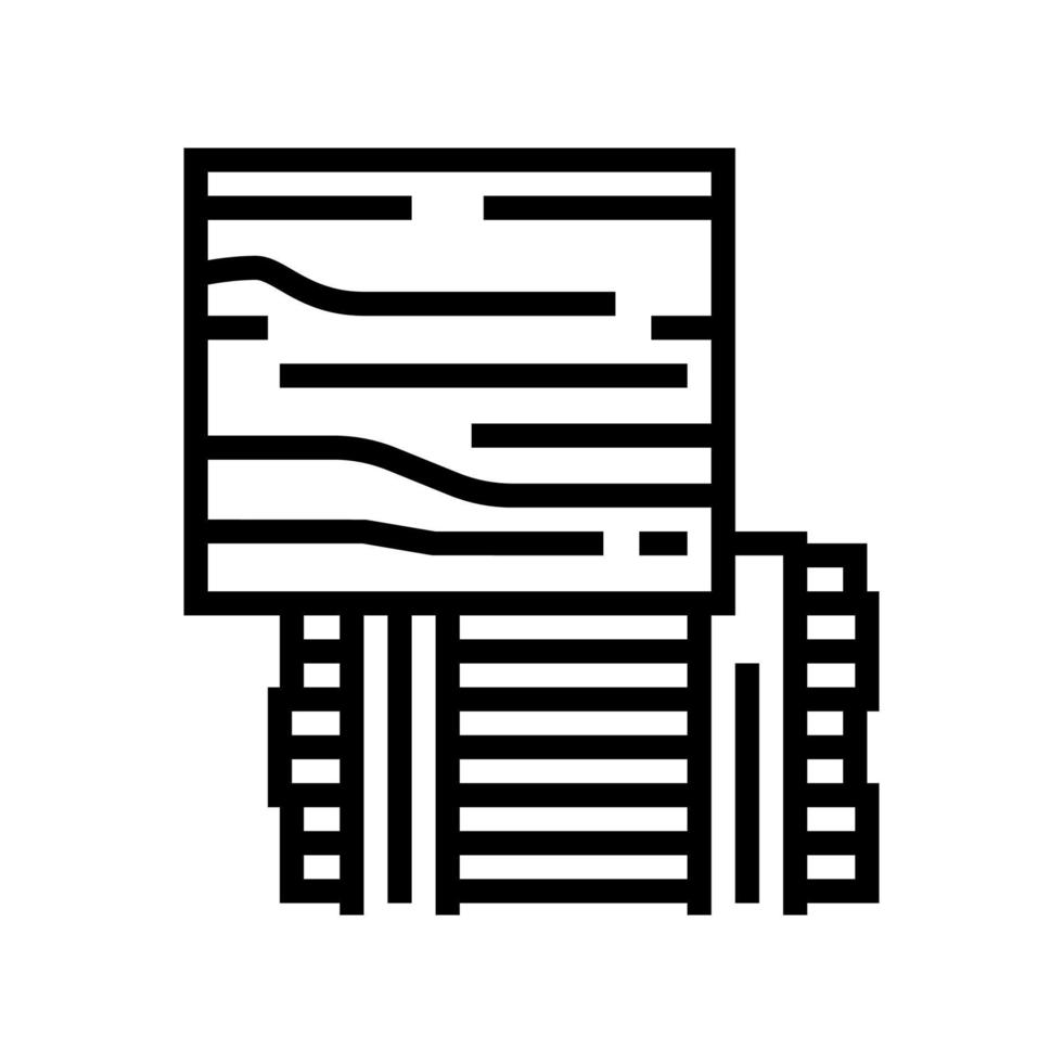 illustration vectorielle d'icône de ligne de panneaux à copeaux orientés osb vecteur