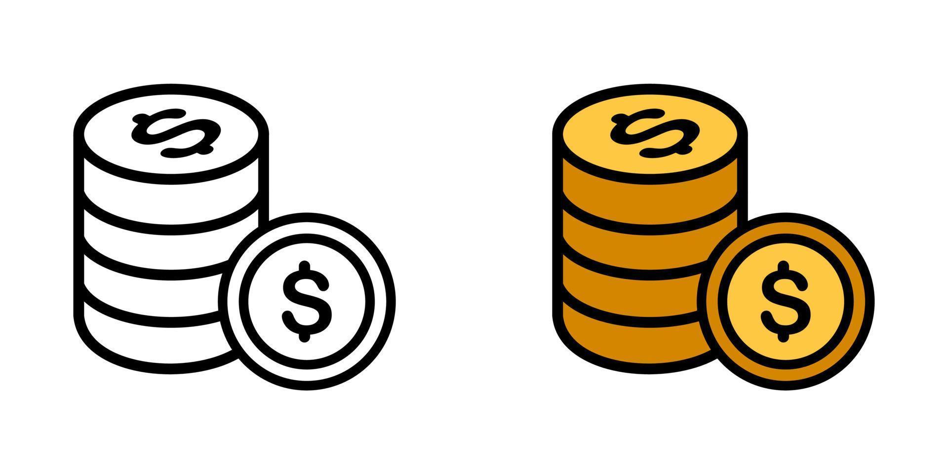 illustration graphique vectoriel de pièce de monnaie, monnaie, icône dollar