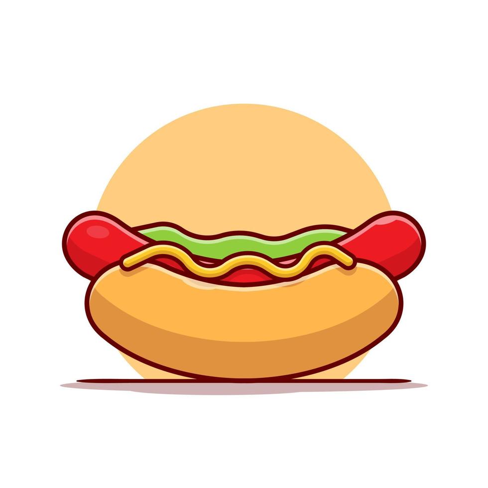 illustration d'icône de vecteur de dessin animé de hot-dog. concept d'icône d'objet alimentaire isolé vecteur premium. style de dessin animé plat