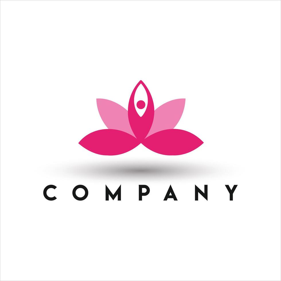 fleur de lotus yoga paix logo vecteur