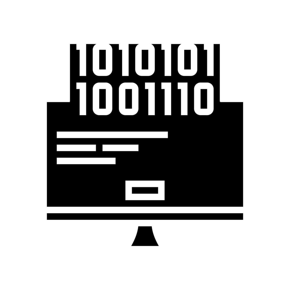 illustration vectorielle de l'icône de glyphe d'erreur fatale de l'ordinateur vecteur