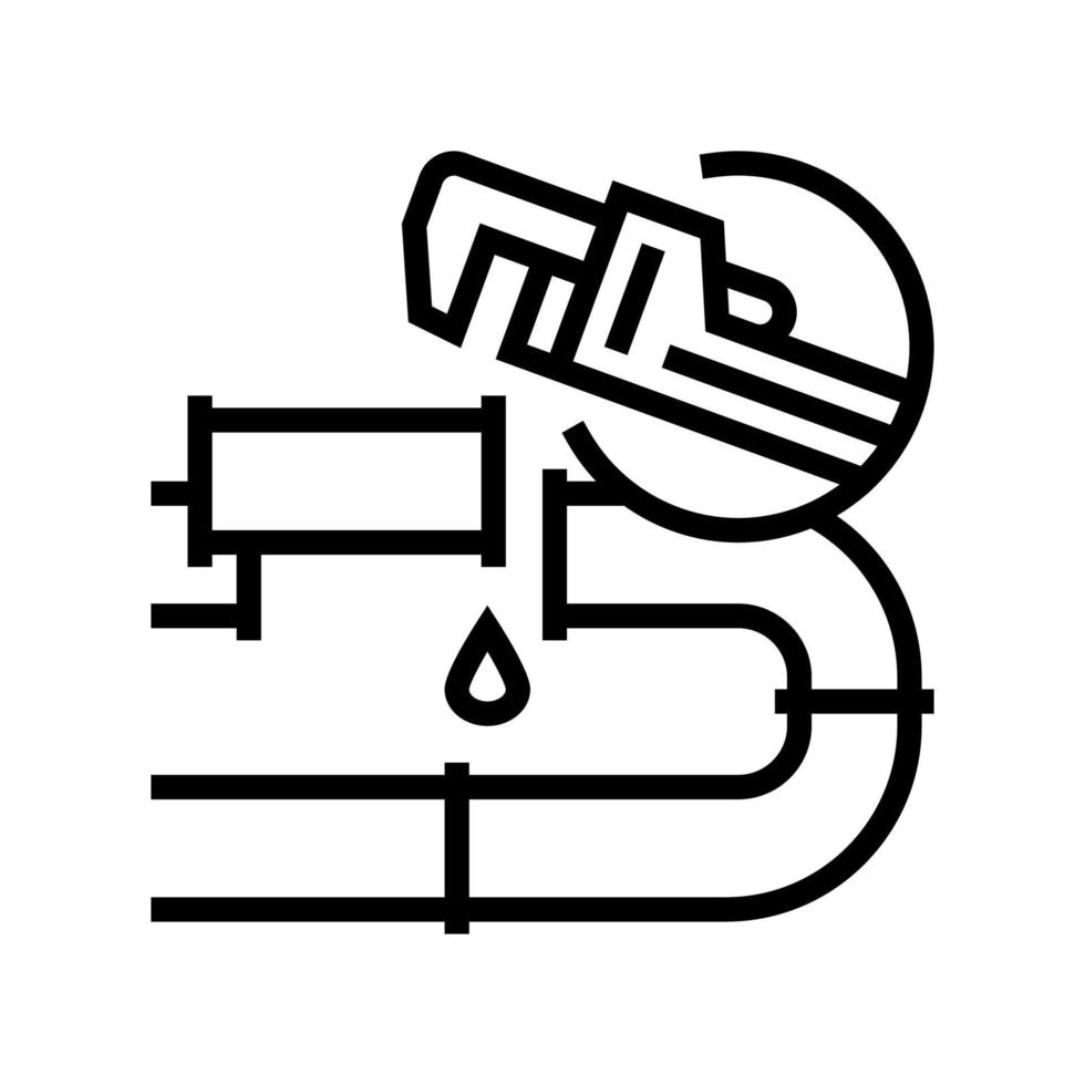 illustration vectorielle de l'icône de la ligne de réparation de plomberie vecteur