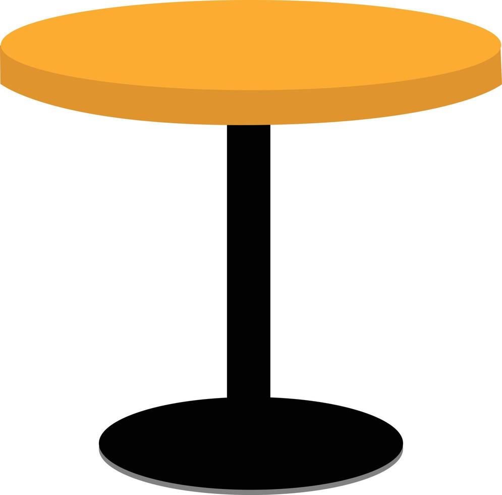 icône de table ronde sur fond blanc. table de bureau ronde en bois sur panneau de jambe en métal. symbole de table ronde en bois. style plat. vecteur