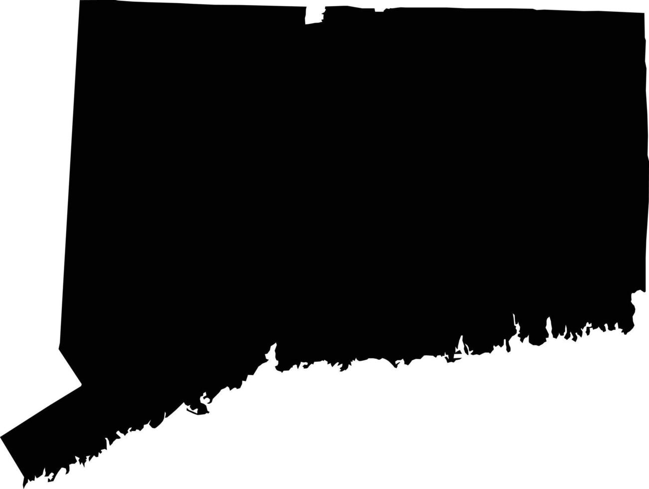 carte du Connecticut sur fond blanc. Connecticut carte vectorielle silhouette noire. illustration de silhouette très détaillée. pays des états-unis d'amérique. style plat. vecteur