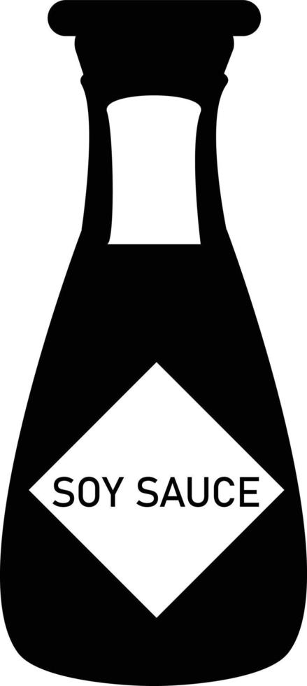 bouteille en verre de sauce soja sur fond blanc. signe de bouteille de sauce soja. icône de la sauce soja. style plat. vecteur