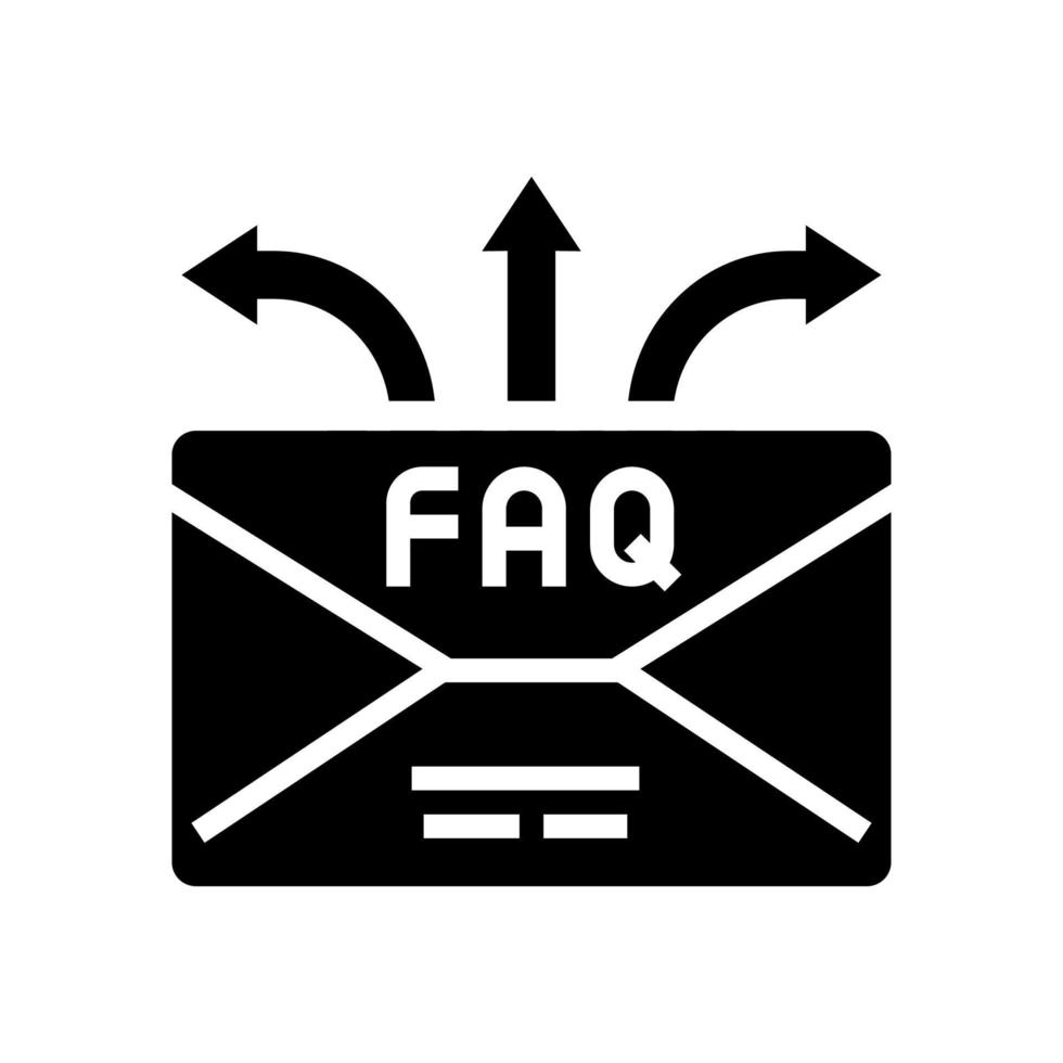 faq questions fréquemment posées icône de glyphe illustration vectorielle vecteur
